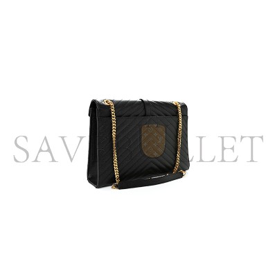 YSL ENVELOPE MATELASSE LARGE SHOULDER BAG IN BLACK 1543620 (31*22*7.5cm)